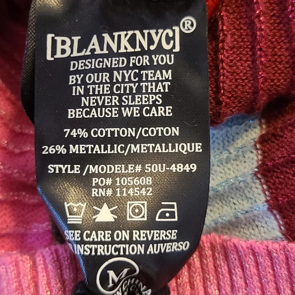 NWT Blank NYC Metallic Stripe Bell Sleeve Sweater M - Picture 8 of 8